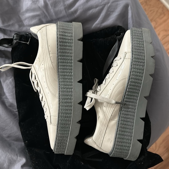 Fenty x Puma patent platform creeper, size 8.5, grey. - Picture 2 of 5